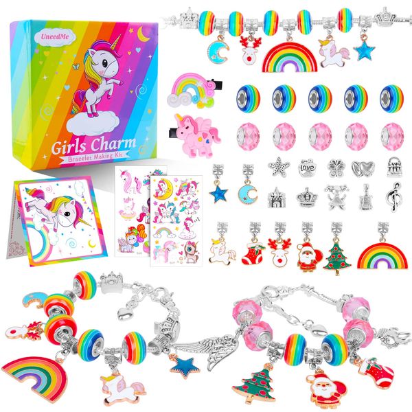 Unicorn Gifts for Girls Bracelet Making Kit- Arts Crafts for Kids, Girls Toys Age 5-12 Years Old Girl Gifts, Charm Jewellery Children Christmas Gifts Birthday Present Advent Calendar Stocking Fillers