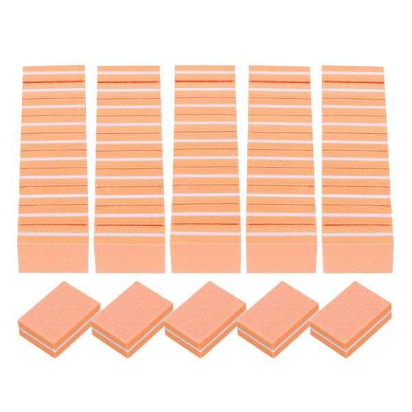 sourcing map 100pcs Mini Nail Buffers, 100/180 Grit Nail Sanding Blocks, Bulk Nail Buffing Polishing Blocks Professional Nail Polisher Set for Acrylic and Natural Nails, Orange