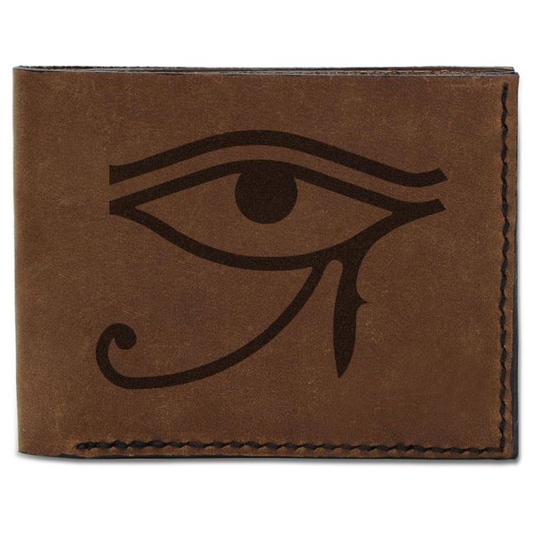 Men's The Egyptian God Horus - Hieroglyph Genuine Pull-up Leather Wallet MHLT_03