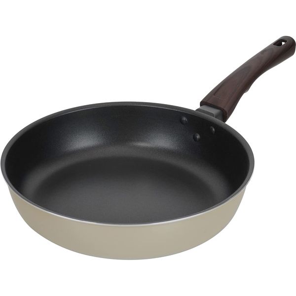 Wahei Freiz Dia-Ecru RB-2668 Little Deep Frying Pan, 11.0 inches (28 cm), Induction Compatible, Gas, PFOA Free, Fluorine Resin Processing