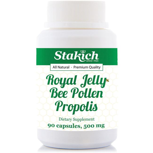 ROYAL JELLY  BEE POLLEN  PROPOLIS 450 CAPSULES (5 jars) 500mg 100% Natural Pure