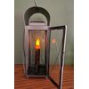 Primitive Early American 15" Antique Finish Tin Lantern w/ 7" Timer Candle