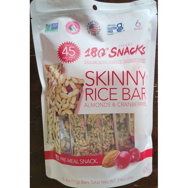 180 Snacks Pre-Meal Snack Skinny Rice Bar with Himalayan Salt 1 Pack, 3.95  Oz
