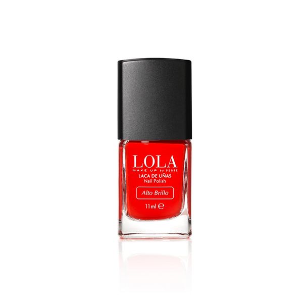 Lola Make Up by Perse Nail Polish Quick Dry Instant Gloss Ultra Long Lasting High Shine Finish Nail Paint for Women, Vegan and Cruelty-Free Cosmetic, Brilliant Red (014), 11ml