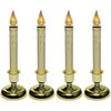 IMC Cape Cod B/O LED Window Candle w/ Timer, Wax Drip, Brass, 9.5" (Qty 4)