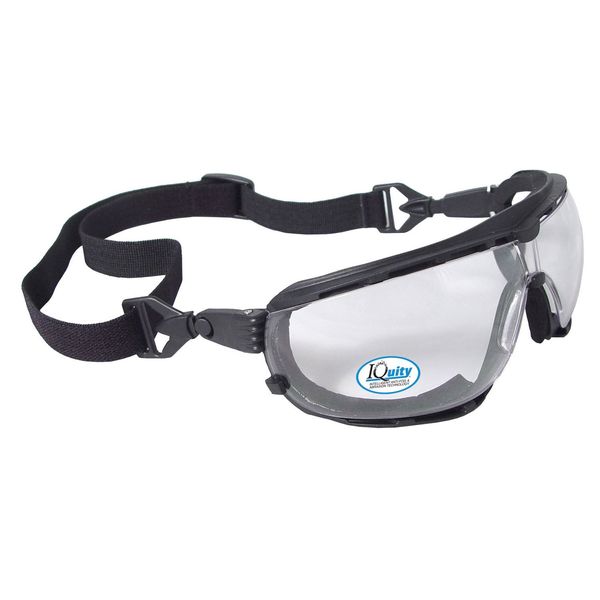 Radians DG1-13 Dagger Iquity Anti-Fog Foam Lined Safety Goggle with Snap-in Temples or Strap, Clear, Iquity Clear Anti-Fog, One Size