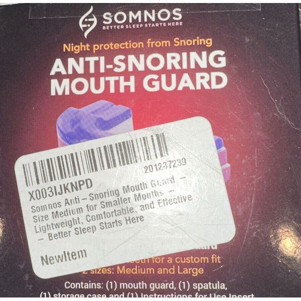 Somnos Anti-Snoring Mouthguard - Adjustable Sleep Mouth Guard - Medium