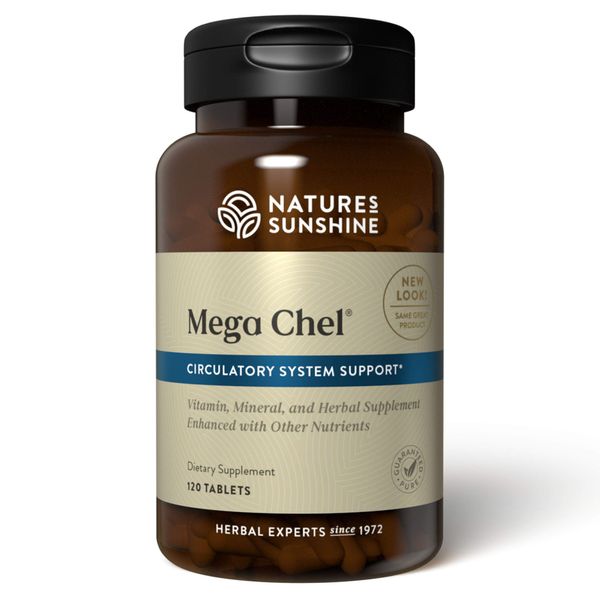 Nature's Sunshine Mega-Chel, 120 Tablets, Complete Vitamin with Powerful Antioxidants, Herbs, Vitamins, Minerals, and Amino Acids That Support The Circulatory System