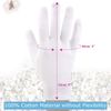 2 Pairs Cotton Moisturizing Gloves Over Night Bedtime White Cotton Cosmetic Inspection Premium Cloth Quality Eczema Dry Sensitive Irritated Skin Spa Therapy Secure Wristband One Size