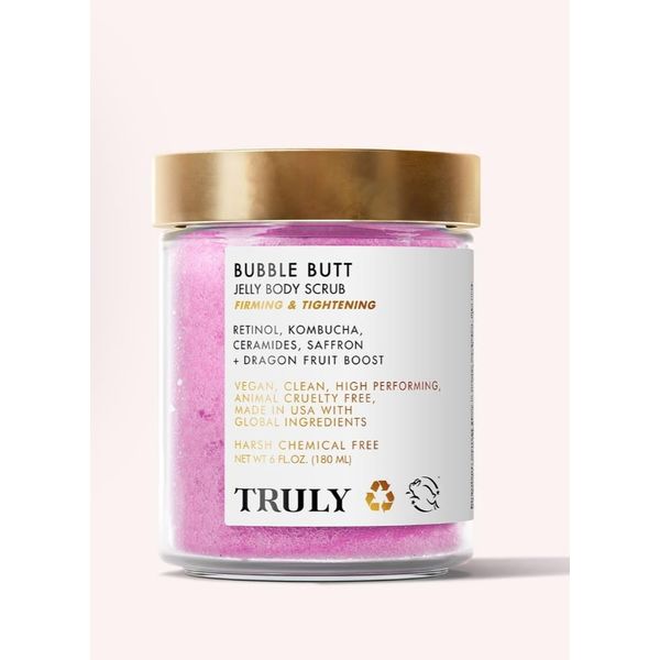 Bubble Butt Jelly Body Scrub, 6 Fl Oz, Retinol, Kombucha, Ceramides, Saffron, Dragon Fruit Boost Firming & Tightening Body Scrub