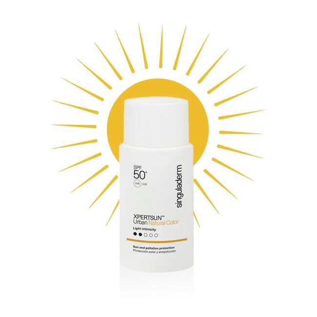 Singuladerm - Gesichts Sonnencreme SPF 50+ mit Farbe (niedrige Intensität) - 50 ml - Sonnenschutz Gegen Umweltverschmutzung und Gegen Dunkle Flecken - Wasserfest - XPERTSUN Urban