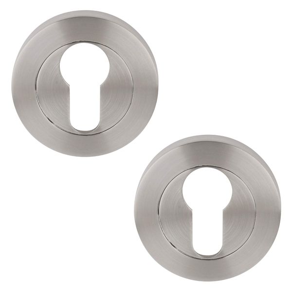 Excel Architectural DH3643 Round Euro Profile Escutcheon Set, Satin Chrome
