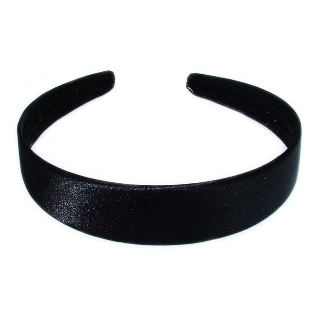 Bling Online 2.5cm Satin Covered Alice Headband. (Black)