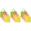 12 Large Neon Tote Bags, Assorted Colors