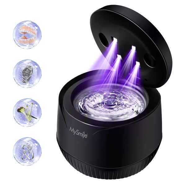 200ml Retainer Cleaning Machine w/ Timer-42kHz Portable Sonic Dental Cleaner Pod
