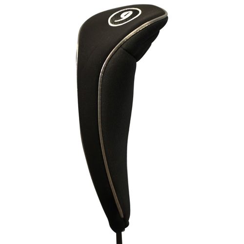 Black Golf Zipper Head Cover #9 Fairway Wood Metal Headcover Neoprene Traditional Plain Protective Cover Fits All Fairway Golf Clubs for Golfing Buddies