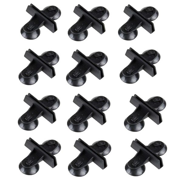 AQUANEAT 12 Pack Aquarium Divider, Suction Cup Black, Plastic Sheet Isolation Holder for Fish Tank