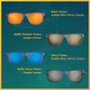 Flying Fisherman Double Header Polarized Rectangular Sunglasses, Black Frames/Amber-Red Mirror Lenses, Medium