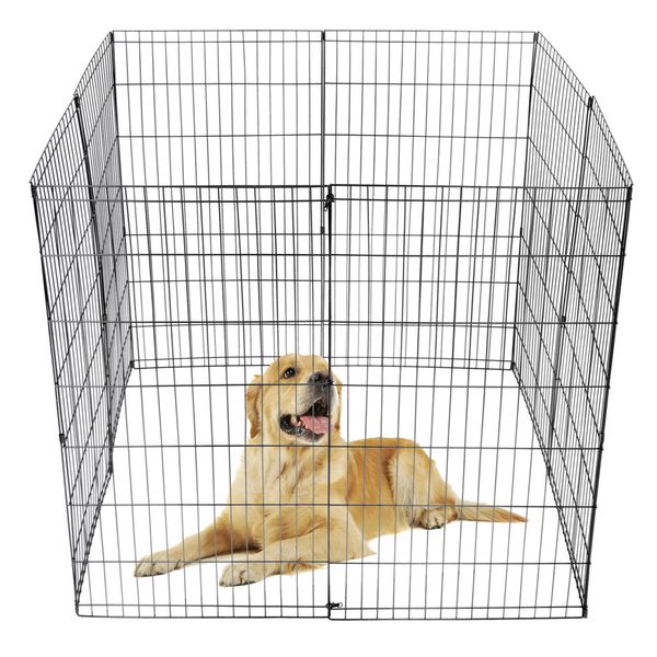 42" Dog Playpen Crate Fence Pet Play Pen 8 Panel Exercise Puppy Kennel Cage Yard