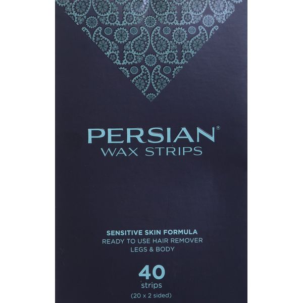 Persian Legs & Body Wax Strips (40 strips), Hair Removal Waxing Strips for Legs, Body, Bikini, Arms, Underarms with After care Oil, Pack of 1 (CSB)