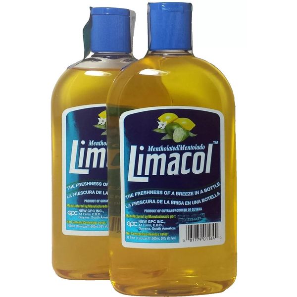 Limacol Mentholated Lotion - 16 oz each Large Bottle (2-Pack)