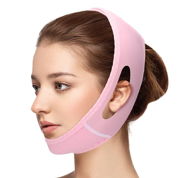 Reusable V-Line Mask, Chin Strap For Sleeping【Lifting Effect】【Adjustable】【Easy To Use】, Jawline Shaper