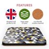 Great Single Coaster Square - Yellow Grey Black Triangle Pattern |Glossy Quality Coasters | Tabletop Protection for Any Table Type #24585