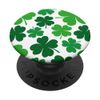 Lucky 4 Leaf Clover Pattern (green/white) PopSockets Swappable PopGrip