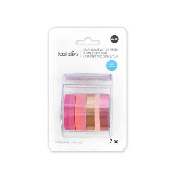 Recollections Pink Combo Crafting Washi Tape & Dispenser Set