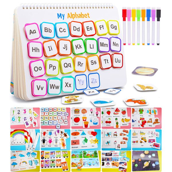 Huijing Montessori Preschool Learning Activities Newest 29 Themes Busy Book - Workbook Activity Binder / Toys for Toddlers, Autism Learning Materials and Tracing Coloring Book