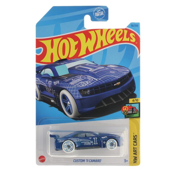 Hot Wheels - Custom '11 Camaro - HW Art Cars 4/10 - Blue - 36/250 - Mint/NrMint Ships Bubble Wrapped in a Box