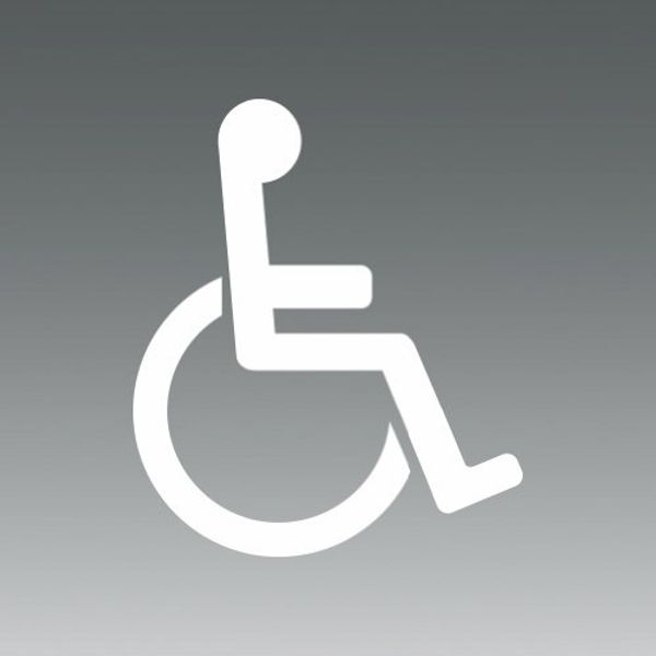 (2x) Disabled - Handicap - White - Sticker - Decal - Die Cut