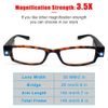 DuanMei 4 Pack Reading Glasses with Lights in Frame, Bright LED Readers Magnifying Glasses for Men Women, Lightweight Reading Glasses +350