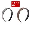 2Pcs Crystal Rhinestone Headband Teeth Comb Headbands Crystal Beaded Bling Hairbands Non-slip Hard Headbands Wide Hair Hoop Hair Accessories for Women Girls