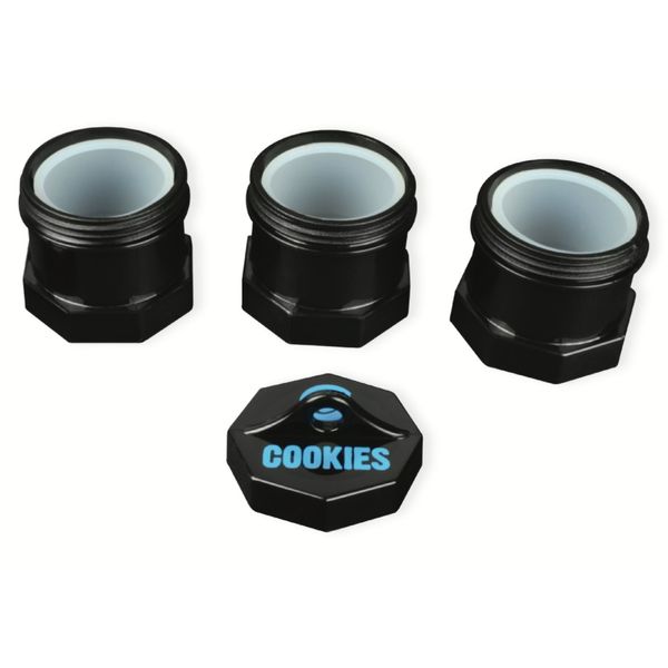 Goodlife Cookies Threaded Stackable Jar - Black Plastic with Silicone Insert (Mini Set)