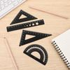 Metal Protractor Set Triangular Geometry Set Aluminum Alloy Math Ruler Tool 4pcs Protractor Drafting Ruler Geometric Protractor Measuring Tool for Student School Home Office Draftsman Engineers