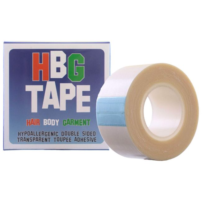 HBG Hypoallergenic Toupee Wig Tape Double Sided Transparent Adhesive Dress Body 5m x 25mm (16ft x 1ins approx) Roll