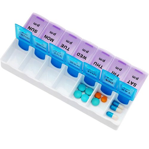 G4GADGET Original 7 Day Pill Box Vitamin Medicine Tablet Dispenser Organiser Weekly Storage Case for PM AM