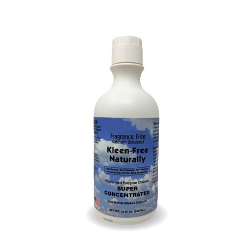 Kleen Free Naturally Unscented Concentrate 32 fl oz Enzyme Cleaner, Enzyme Solution and Multi-Purpose Cleaner, Laundry Additive and More