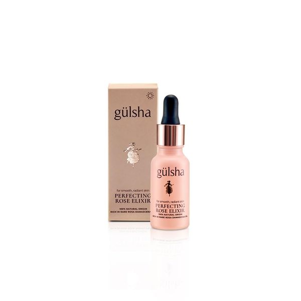 Gulsha PERFECTING ROSE ELIXIR, Rosa Damascena Essential Oil for Face, Nourishes and Revitalizes the Dehydrated Skin, Increase the Skin Elasticity, Free from Chemicals, 20 ml (0.67 Fl Oz)