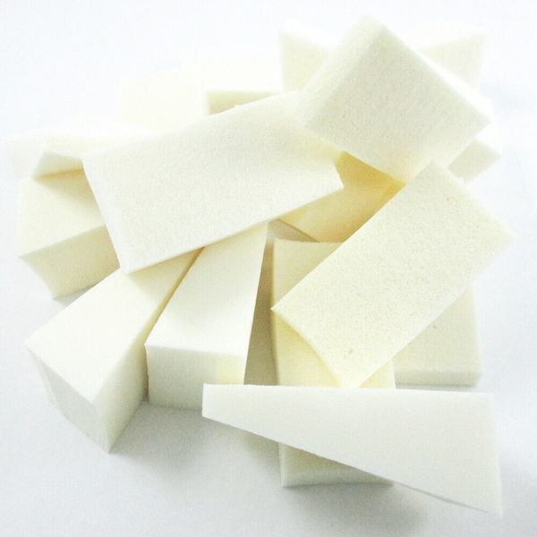 32 Makeup Cosmetic Wedge Triangle Facial Sponge Applicator White Foam Wedges !