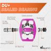 IMPALAPRO - Dual Function Bicycle Pedals 9/16'' Compatible with Shimano - Dual Platform MTB Flat and SPD Clipless Pedals (Pink)