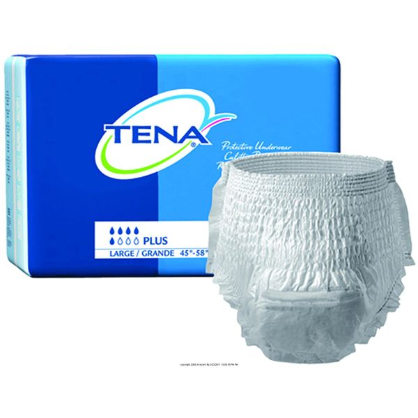 SCA Tena Protective Underwear, Plus Absorbency, Large (1 Case, 72 Each)