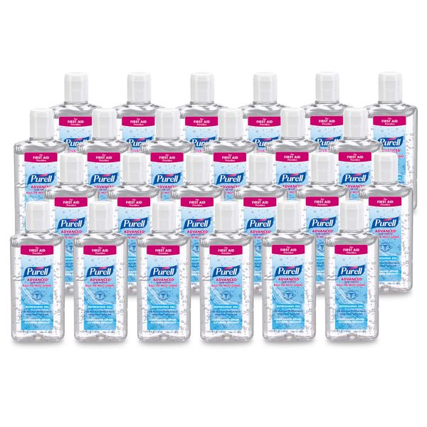 PURELL Advanced Hand Sanitizer Refreshing Gel for First Aid Providers, 4 fl oz Flip-Cap Bottle (Pack of 24) - 9651-24