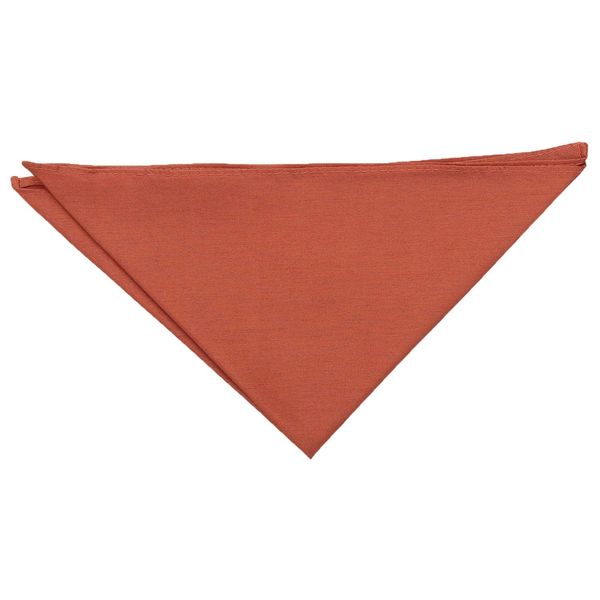 DQT Plain Shantung Wedding Handkerchief Pocket Square for Men in Rust
