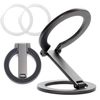 SCIOLTO Magsafe Stand [Angle Free/Foldable, Double-Sided Magnet] Smartphone Stand Magsafe Compatible, Ring Stand, Compact (Black)