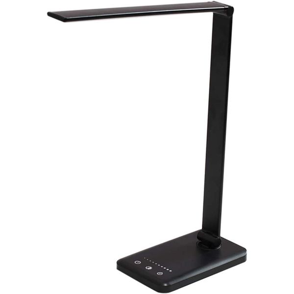 White crown LED Desk Lamp Table Lamp Dimmable Reading Lamp with USB Charging Port 5 Lighting Modes 5 Brightness Levels, Sensitive Control, 30/60 min Auto Timer, Eye-Caring Office Lamp (Black 1.0)