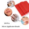 AUNMAS 100Pcs Disposable, Reagent Brush Applicator Teeth Whitening Micro Applicator Brush Bendable Sticks (Red)