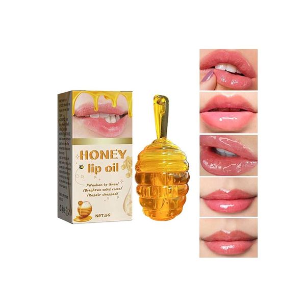 Honney Lip Care - Moisturizing Lip Lipstick, With Lip Brush Inside, Nourishing Wrinkle Lip, Hydrate & Plump Dry Chapped Lip Paste, Repair Lip Skin, Multifunctional Use (Honeycomb)