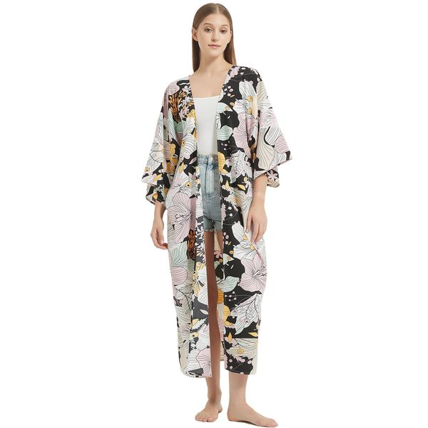 Women's Stylish Tie Dye Beach Kimono Cardigan Turkish Kaftans Swimsuit Bikini Cover up Beachwear